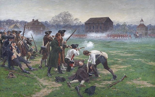 The Battle of Lexington, by William Barnes Wollen (1857–1936). Wikimedia Commons / public domain