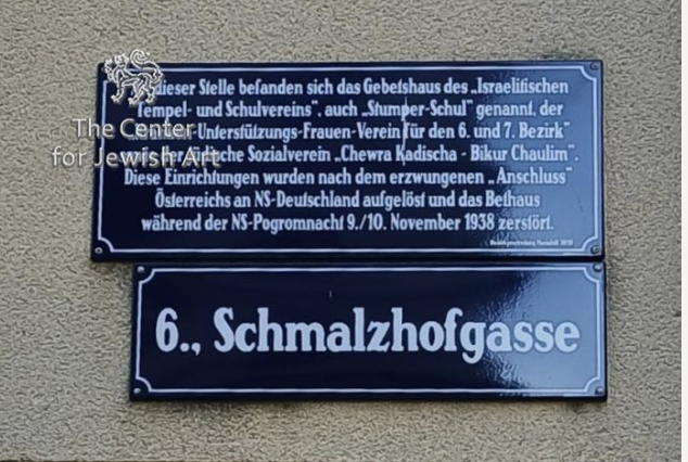 The memorial tablet at Stumpergasse 42