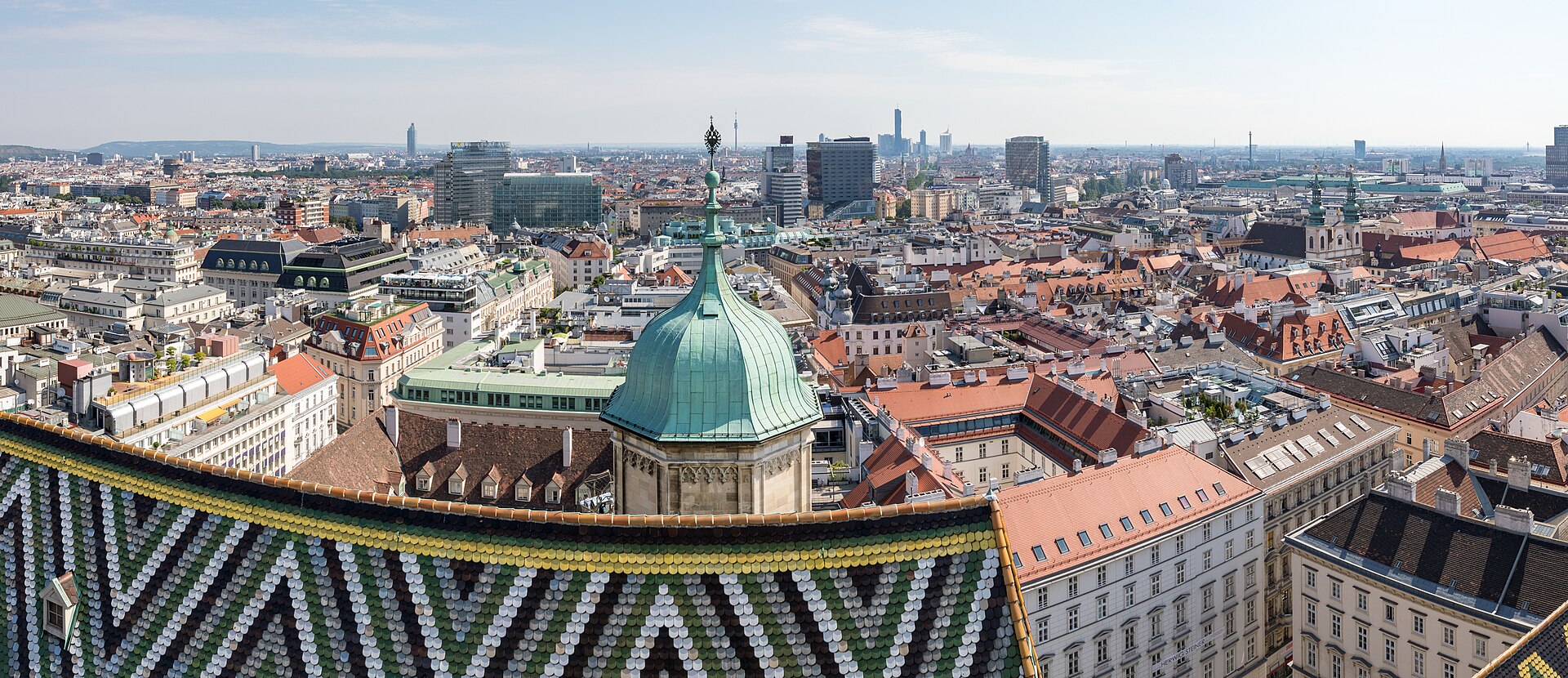 Panoramic view over Vienna from the south tower of the Stephansdom