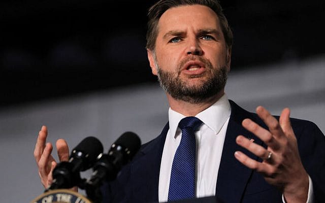 U.S. Vice President JD Vance delivers remarks during an event at Gold Coast Studios on June 17, 2026 in Bethpage, New York. Spencer Platt/Pool via REUTERS