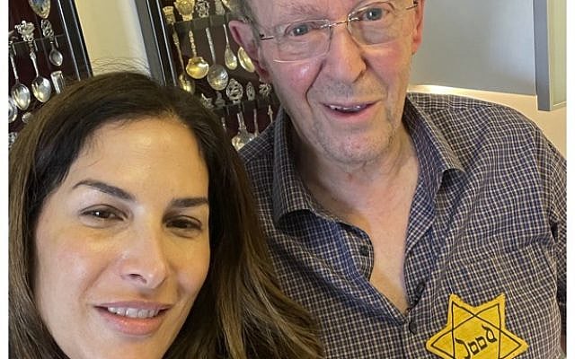 With Holocaust survivor Joseph Obsfeld in Israel in 2022, on the day I recorded his testimony.