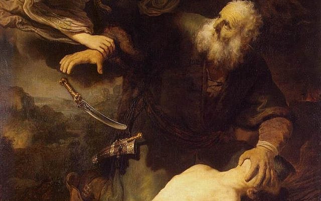 Rembrandt van Rijn, The Sacrifice of Isaac, 1635. Public domain, via Wikimedia Commons.