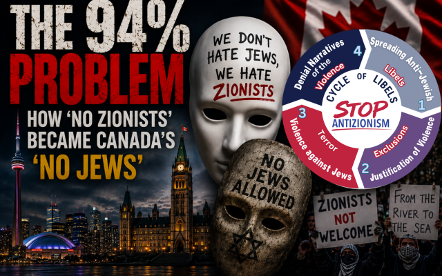 The 94% Problem: How 'No Zionists' Became Canada's New 'No Jews'