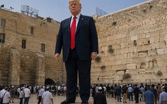 Donald Trump and the Western Wall (imaged generated by ChatGPT)