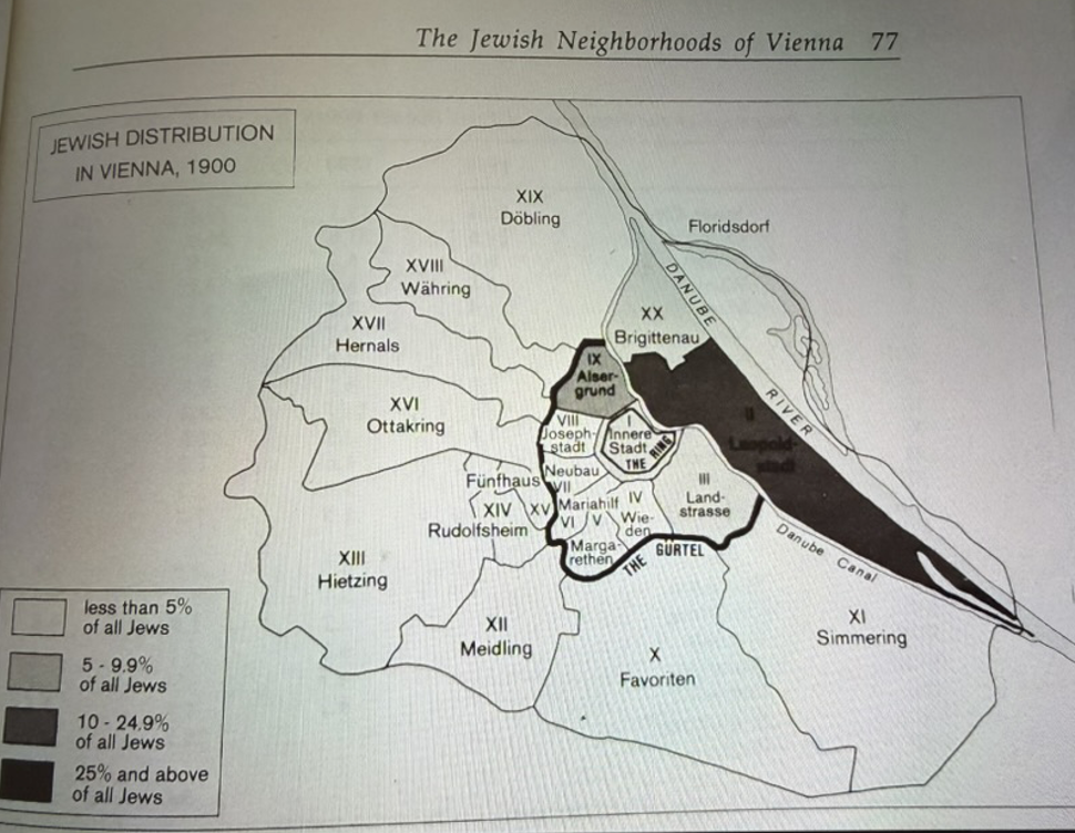 Jewish distribution in Vienna, 1900