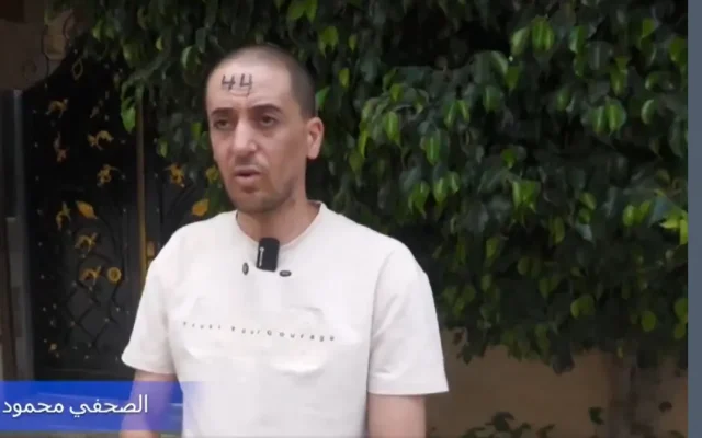 A Palestinian marked by IDF soldiers during a raid of the northern West Bank village of Qabatiya on August 17, 2026. (Screen capture/X)