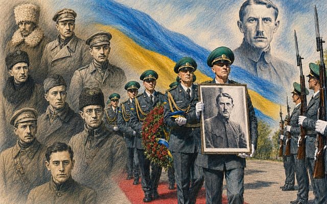 Yevhen Konovalets returns to Ukraine: Jews who stood beside him in his struggle. The image was created using AI.