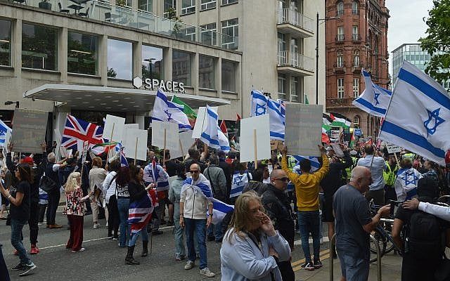 Disrupting one of the regular PSC hate rallies in the centre of Manchester, March 2025