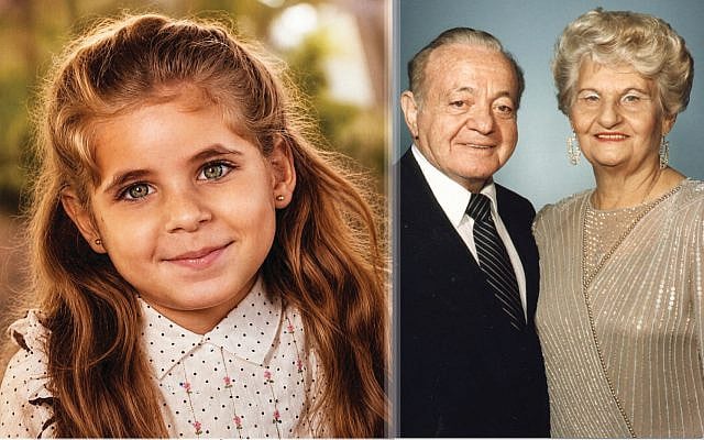 A young Hagit with her beloved grandparents, Boris and Rose.