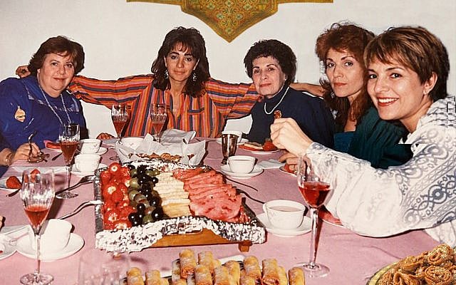 The author with family and friends at Yom Kippur break-fast meal (1987)