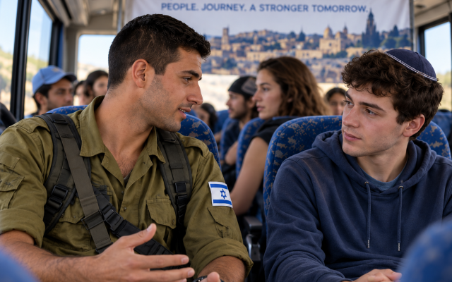 On a Birthright bus (AI image)