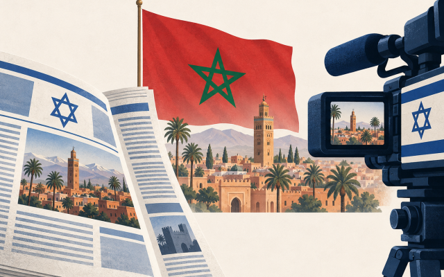 Illustration depicting Israeli media coverage of Morocco. (AI-generated)