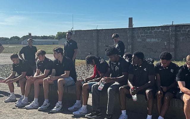 Davidson College basketball players at Sachsenhausen Concentration Camp