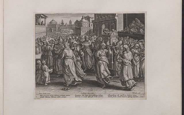 “The Ark of the Covenant Brought unto his Place; The Levites Singing,” c. 1589, by Stradanus (Jan van der Straet), engraved by Adriaen Collaert and published by Philip Galle. Royal Library of Belgium, via Wikimedia Commons. Public domain (CC0)