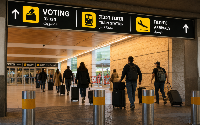 For Israelis living abroad, voting begins with getting home. (AI-generated illustration)