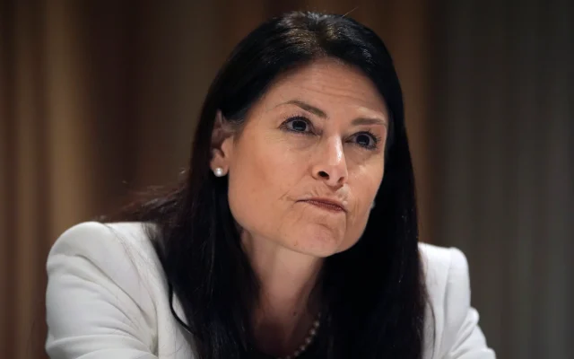 Michigan Attorney General Dana Nessel pauses during an interview with The Associated Press, November 21, 2024, in Philadelphia, Pennsylvania. (AP Photo/Matt Slocum)