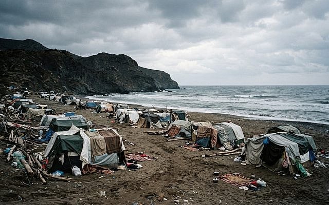 refugees on Ceuta's shore - AI generated refugees on Ceuta's shore - AI generated