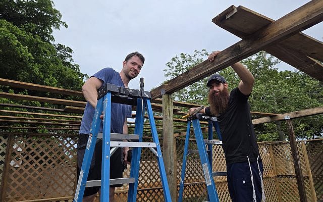 Building the Chabad Jewish Center Sukkah in Coral Springs Florida