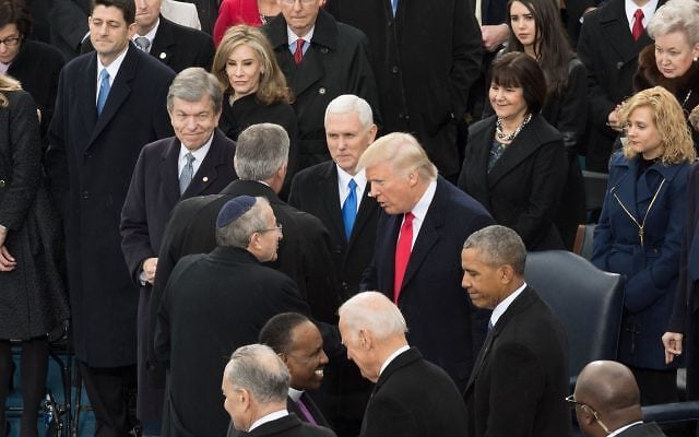 Rabbi Hier shaking hands with then President-elect Donald Trump. (Source: Rabbi Marvin Hier)