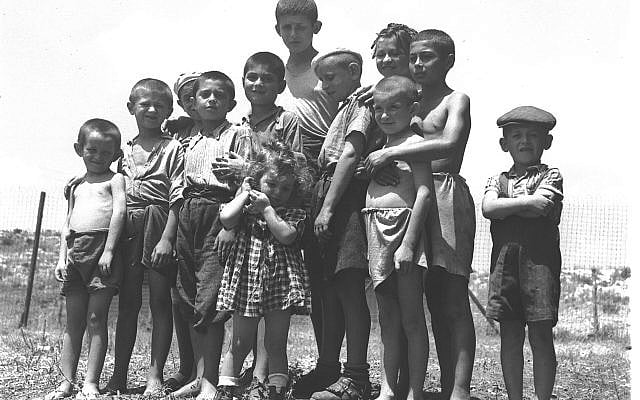 Group of Jewish orphans, survivors of the Holocaust, 1944.