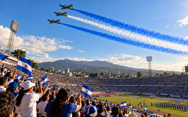 Illustration generated with AI, inspired by the Independence Day air show in San Salvador, September 15, 2006.