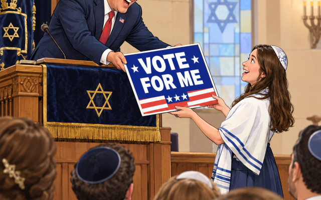 The traditional "Gift of the Politician" moment at any B'Mitzvah service during an election year. The traditional "Gift of the Politician" moment at any B'Mitzvah service during an election year.