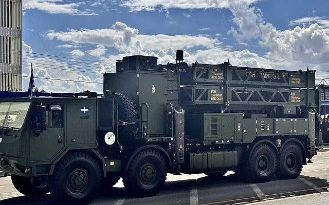 An Israeli-made BARAK MX air and missile defense launcher of the Cypriot National Guard is displayed during Cyprus’s Independence Day military parade in Nicosia, October 1, 2026. (Photo: Kostis Konstantinou)