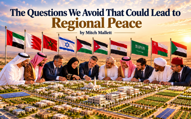 Imagine just a few years from now: the Abraham Accords have expanded, Israelis, Palestinians and Arab nations are building a shared regional economy, and new communities are rising from the desert with homes, schools, farms, businesses, clean energy and modern infrastructure. Peace is no longer just a diplomatic promise. It is something people are building, investing in and living every day.