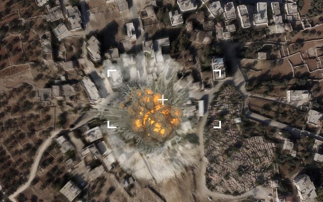 Drone view of air strike
