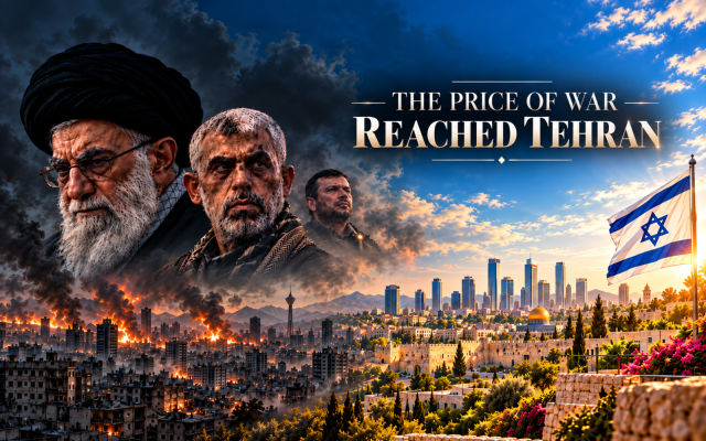 Editorial illustration showing the regional consequences of the October 7 war, from Hamas and Hezbollah to Iran, while Israel remains standing. Created by the author for editorial purposes.