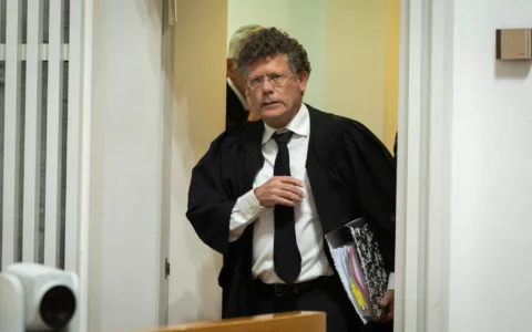 Supreme Court President Isaac Amit arrives for a hearing on petitions against the government’s dismissal of Attorney General Gali Baharav-Miara, at the Supreme Court in Jerusalem, December 1, 2025. (Chaim Goldberg/Flash90)