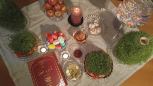 سفره هفت سین نوروز 95، یاسمین شالوم متحده متولد گلپایگان و مقیم شهر مودیعین در اسرائیل