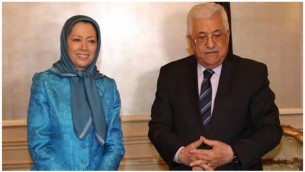 این عکس را تارنمای سازمان مجاهدین خلق ایران از دیدار محمود عباس و مریم رجوی منتشر کرده است (mojahedin.org
)