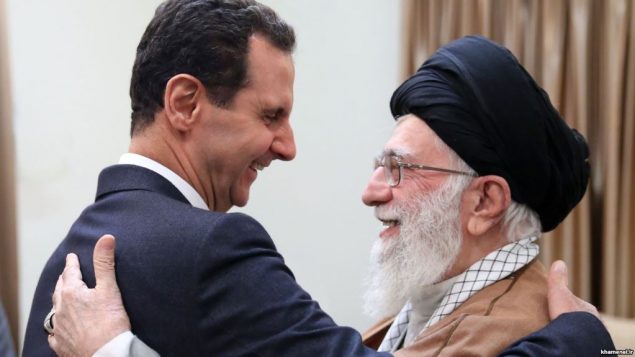 بشار اسد، رئیس جمهوری سوریه، در سفر به تهران با علی خامنه‌ای، رهبر جمهوری اسلامی دیدار کرد