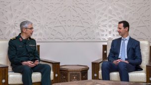 پاسدار محمد حسین باقری، رئیس ستاد کل نیروهای مسلح رژیم ایران، با بشار اسد دیدار کرد
