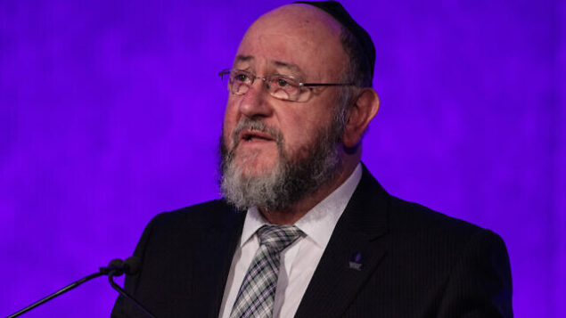 LONDON, ENGLAND - JANUARY 26: Chief Rabbi Ephraim Mirvis speaks at a National Holocaust Memorial Day event at the Queen Elizabeth II Conference Centre on January 26, 2017 in London, England. The commemorative event, attended by religious leaders, heard testimonies from survivors of the Holocaust, in which millions of predominantly Jewish people were killed. National Holocaust Day on February 27 marks the 72nd anniversary of the liberation of the Auschwitz concentration camp by Soviet troops. (Photo by Jack Taylor/Getty Images) LONDON, ENGLAND - JANUARY 26: Chief Rabbi Ephraim Mirvis speaks at a National Holocaust Memorial Day event at the Queen Elizabeth II Conference Centre on January 26, 2017 in London, England. The commemorative event, attended by religious leaders, heard testimonies from survivors of the Holocaust, in which millions of predominantly Jewish people were killed. National Holocaust Day on February 27 marks the 72nd anniversary of the liberation of the Auschwitz concentration camp by Soviet troops. (Photo by Jack Taylor/Getty Images)