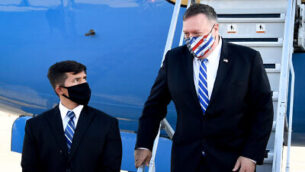 U.S. Secretary of State Michael Pompeo arrives to the Ben-Gurion International Airport on August 24, 2020. Photo by Matty Stern/U.S. Embassy Jerusalem ***HANDOUT PICTURE EDITORIAL USE ONLY/NO SALES*** *** Local Caption *** îæëéø äîãéðäàøöåú äáøéúáé÷åø
							<p class=