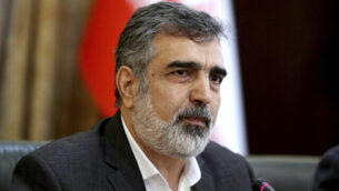 FILE - In this July 7, 2019, file photo, spokesman of the Atomic Energy Organization of Iran Behrouz Kamalvandi speaks in a press briefing in Tehran, Iran. Iran has begun injecting uranium gas into advanced centrifuges in violation of its 2015 nuclear deal with world powers, Kamalvandi said Saturday, Sept. 7, 2019. (AP Photo/Ebrahim Noroozi, File)