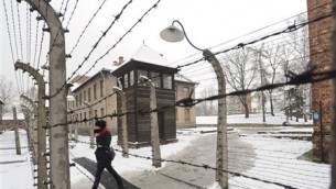 یک بازدید کننده از پای حصار سیم خاردار اردوگاه مرگ نازی ها در لهستان- آلیک کپلیش