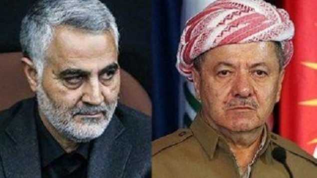 بارزانى پيشنهاد قاسم سليمانى براى لغو همه پرسى را رد کرد بارزانى پيشنهاد قاسم سليمانى براى لغو همه پرسى را رد کرد