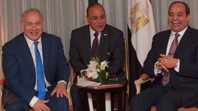 توضیح تصویر: بنیامین نتانیاهو نخست وزیر در ملاقات با رئیس جمهور مصر عبدالفتاح السیسی در نیویورک – ۱۹ سپتامبر ۲۰۱۷