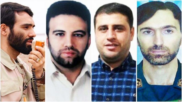 کشتههای ایرانی حمله به یک پایگاه هوایی در حمص سوریه (از چپ به راست): مهدی لطفی نیاسر، اکبر زوار جنتی، عماسر موسوی و مهدی دهقانی کشتههای ایرانی حمله به یک پایگاه هوایی در حمص سوریه (از چپ به راست): مهدی لطفی نیاسر، اکبر زوار جنتی، عماسر موسوی و مهدی دهقانی