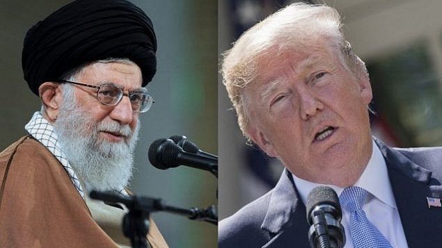 توضیح تصویر: علی خامنه ای ولی فقیه در تهران، چپ، دونالد ترامپ رئیس جمهور ایالات متحده در کاخ سفید.
(Office of the Iranian Supreme Leader via AP, AFP PHOTO / JIM WATSON)
