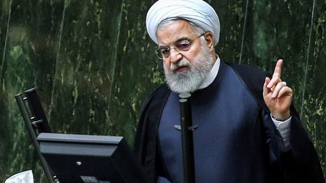 تصویر: حسن روحانی رئیس جمهور حین سخنرانی در پارلمان، در پایتخت کشور، تهران، ۳ سپتامبر ۲۰۱۹.
(Atta Kenare/AFP) تصویر: حسن روحانی رئیس جمهور حین سخنرانی در پارلمان، در پایتخت کشور، تهران، ۳ سپتامبر ۲۰۱۹.
(Atta Kenare/AFP)