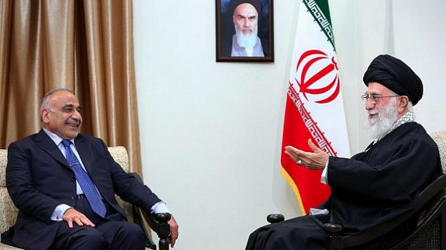 در عکسی از ۶ آوریل ۲۰۱۹، علی خامنه ای، ولی فقیه، راست، حین گفتگو با عادل عبدالمهدی نخست وزیر عراق، در تهران، ایران. (Office of the Iranian Supreme Leader via AP, File) در عکسی از ۶ آوریل ۲۰۱۹، علی خامنه ای، ولی فقیه، راست، حین گفتگو با عادل عبدالمهدی نخست وزیر عراق، در تهران، ایران. (Office of the Iranian Supreme Leader via AP, File)