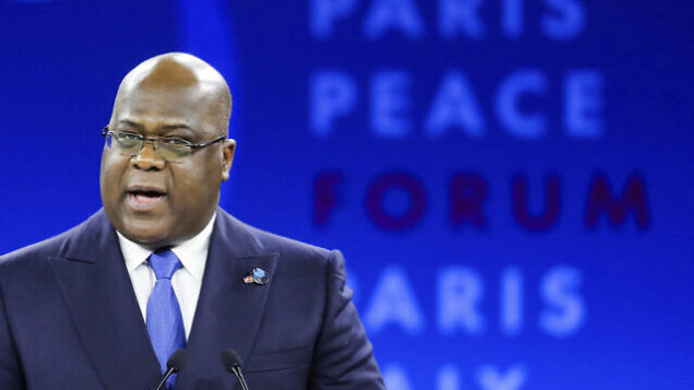 Republic of Congo's President Felix Tshisekedi delivers his speech at the Paris Peace Forum Tuesday, Nov. 12, 2019 in Paris. (Ludovic Marin/Pool via AP) Republic of Congo's President Felix Tshisekedi delivers his speech at the Paris Peace Forum Tuesday, Nov. 12, 2019 in Paris. (Ludovic Marin/Pool via AP)