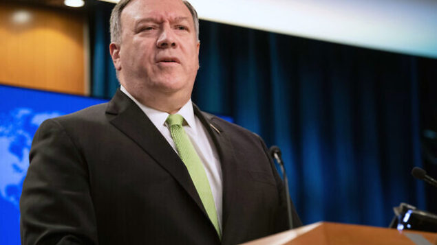 Secretary of State Mike Pompeo speaks during a press briefing at the State Department on Wednesday, May 20, 2020, in Washington. (Nicholas Kamm/Pool Photo via AP) Secretary of State Mike Pompeo speaks during a press briefing at the State Department on Wednesday, May 20, 2020, in Washington. (Nicholas Kamm/Pool Photo via AP)