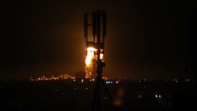 A ball of fire is seen following an Israeli airstrike on Rafah in the southern Gaza Strip early on August 3, 2020. - Israeli fighter jets carried out strikes on Hamas facilities in Gaza after a "rocket" was fired from the Hamas-controlled enclave towards the Jewish state, its military said. It was the first to be fired from the Palestinian coastal enclave since the first week of July, and set off sirens, the Israeli army said. (Photo by SAID KHATIB / AFP) A ball of fire is seen following an Israeli airstrike on Rafah in the southern Gaza Strip early on August 3, 2020. - Israeli fighter jets carried out strikes on Hamas facilities in Gaza after a "rocket" was fired from the Hamas-controlled enclave towards the Jewish state, its military said. It was the first to be fired from the Palestinian coastal enclave since the first week of July, and set off sirens, the Israeli army said. (Photo by SAID KHATIB / AFP)