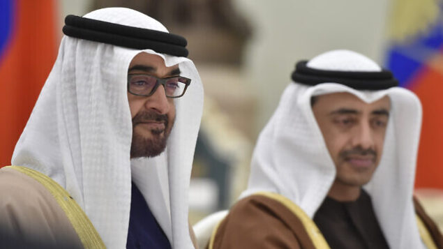 Sheikh Mohammed bin Zayed al-Nahyan, Crown Prince of Abu Dhabi and UAE's deputy commander-in-chief of the armed forces, left, meets with Russian President Vladimir Putin at the Kremlin in Moscow, onThursday, March 24, 2016. (Alexander Nemenov/Pool photo via AP) Sheikh Mohammed bin Zayed al-Nahyan, Crown Prince of Abu Dhabi and UAE's deputy commander-in-chief of the armed forces, left, meets with Russian President Vladimir Putin at the Kremlin in Moscow, onThursday, March 24, 2016. (Alexander Nemenov/Pool photo via AP)