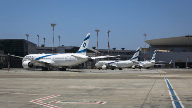 Parked airplanes at the ben Gurion International Airport. Most airplanes are at a standstill due to the Coronavirus pandemic, which has closed off air travel significantly. August 08, 2020. Photo by Olivier Fitoussi/FLASH90 *** Local Caption *** נתב"ג
נתבג
קורונה
בן גוריון
אל על